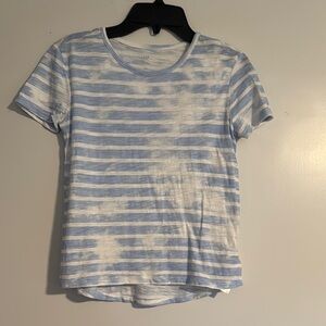 GAP Light Blue and White Striped Tee